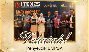 Setinggi-tinggi Tahniah diucapkan kepada Prof. Madya Dr. Abdul Syukor Abd Razak dan Prof. Madya Dr. Nadzirah Mohd Mokhtar yang menerima Pingat Emas dan Perak dalam ITEX 2025 bertempat di KLCC Convention Centre, Kuala Lumpur pada 31 Mei 2025